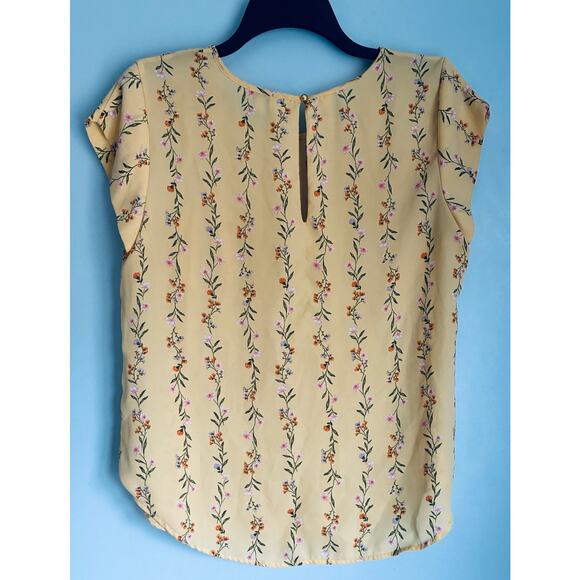 Lily White Blouse Yellow Floral Fairycore Boho Large - Picture 7 of 7